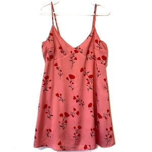 Lulus Pink Floral Mini Dress Size Large
